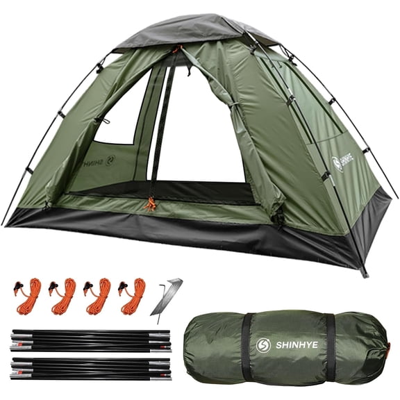 5 Person 3 Season Waterproof Windproof Backpacking Tent with Two Doors and Windows