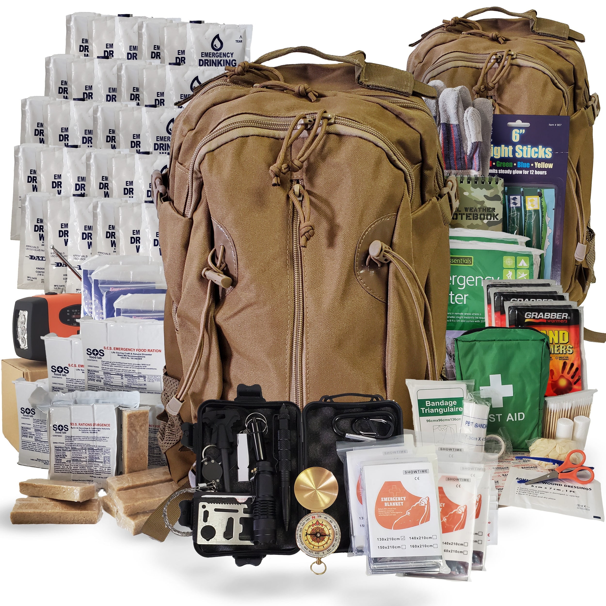 5 Person Emergency Kit / Survival Backpack for 72 Hours for Natural Disasters, Hurricanes, Emergency or Bug Out Situations – Camo