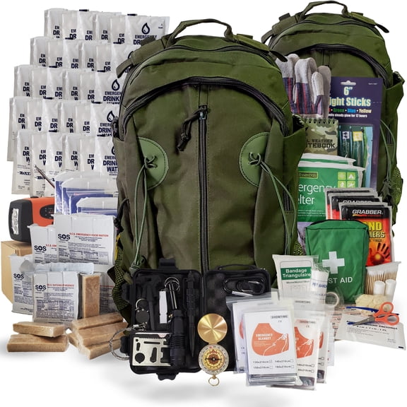 5 Person Emergency Kit / Survival Backpack for 72 Hours for Natural Disasters, Hurricanes, Emergency or Bug Out Situations – Camo