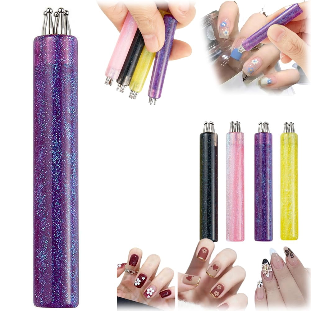 5 Petal Flower Nail Dotting Pen - Dotting Tool for Nail Art,One Stroke Flower Design Tool,1.8mm Fine Tip Rhinestone Pickers,Handle DottingTool for DIY NailArt for Beginner Enthusiast Girls Women