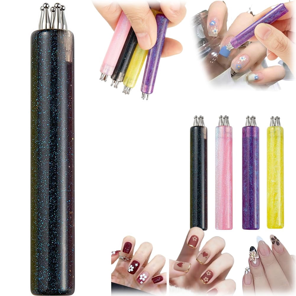 5 Petal Flower Nail Dotting Pen - Dotting Tool for Nail Art,One Stroke Flower Design Tool,1.8mm Fine Tip Rhinestone Pickers,Handle DottingTool for DIY NailArt for Beginner Enthusiast Girls Women