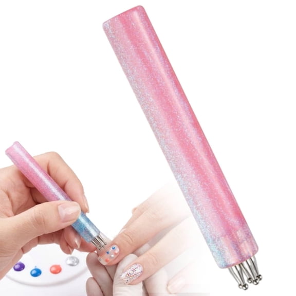 5-Petal Flower Nail Dotting Pen, Stainless Steel Manicure Art Tool for Precision Petal Patterns, Rhinestone and Floral Nail Art DIY Kit
