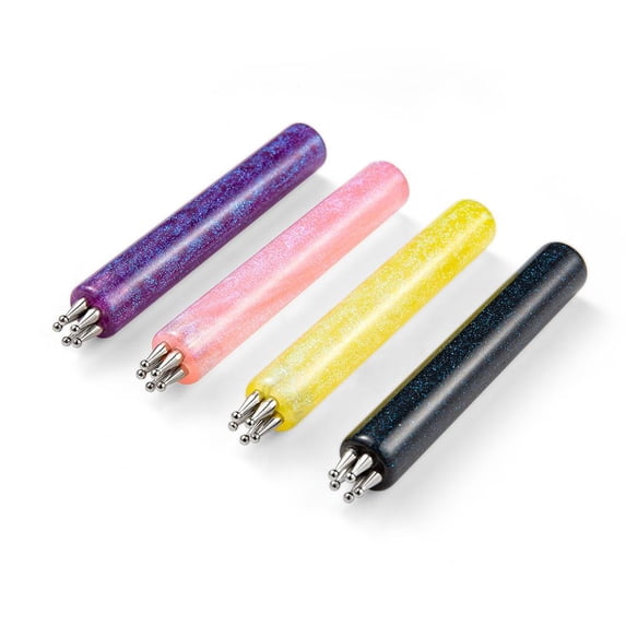 5 Petal Nail Art Dotting Pen, One Press Flower Design Tool for DIY Manicure-4 Packs