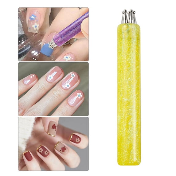 5 Petal Nail Art Dotting Pen, One Press Flower Design Tool for DIY Manicure