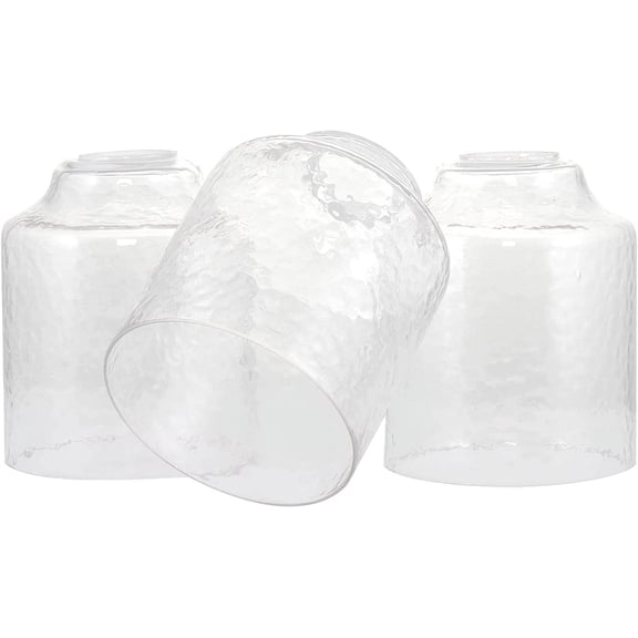 5" Petit Clear Water Glass Shades, Pendant/Bathroom Light Globes Replacement Glass, 1-5/8" Fitter Opening for Threaded Medium Base Socket, 2-Pack