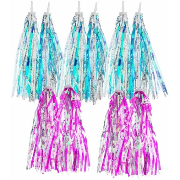 5 Piars Kids Bicycle Tassel Ribbon Children Scooter Bike Handlebar Streamers Bicycle Grips Colorful Tassel Decoration for Boys and Girls