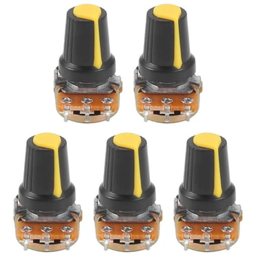 B100K 100K Ohm Linear Taper Rotary Potentiometer – 5 Pieces, Unbranded, DIY Electronics
