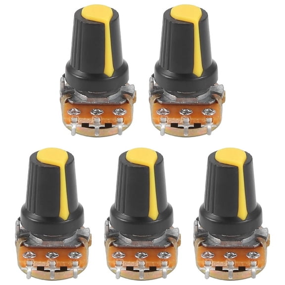 5 Piece 100K Ohm 3 Terminals Linear Taper Rotary Audio B Type Potentiometer Pot