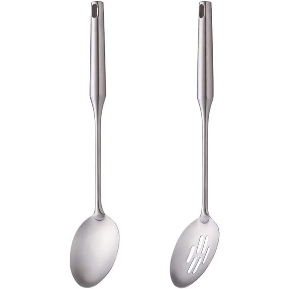 5 Piece 18/10 Stainless Steel Kitchen Utensil Set Solid Slotted Spoon