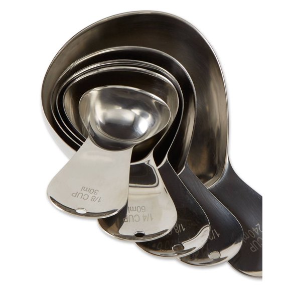5 - Piece 18/8 Stainless Steel Teardrop Measuring Cup Set (1/8 - 1 Cup)