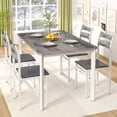 thumbnail image 1 of MIERES 5-Piece 4-Person Dining Set, Gray-White Wood-Grain Kitchen Dining Set with PU Leather Upholstered Chairs, Modern Wooden Kitchen Dining Set - Gray, 1 of 9