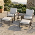 thumbnail image 1 of 5 Piece Aluminum Outdoor Patio Furniture Set, Patio Chairs with Ottomans and Side Table, Balcony Furniture, Patio Conversation Set for Porch Garden, 1 of 6