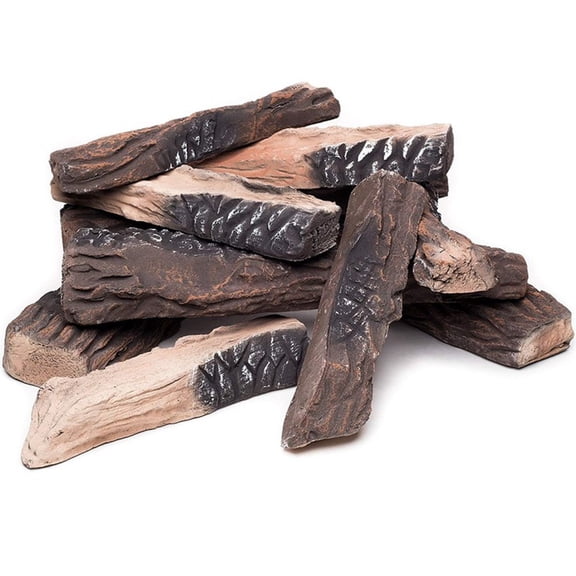 5 Piece Artificial Fire Logs for Gas and For Bioethanol Fireplaces Natural Wood Texture Magnesium Oxide Composition