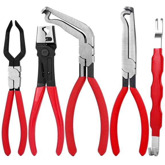 5-Piece Automotive Electrical Connector Removal Tool Set, Fuel Line Disconnect Pliers for MAF Sensor, Ignition Coil & Terminal Release, Ergonomic Grip, Fits Cars, Trucks & SUVs