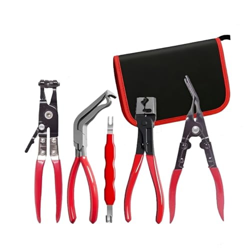 5-Piece Automotive Electrical Disconnect Pliers Kit, Hose Clamp Pliers Set, Terminal Removal Tool for Car Wire Harness, Sensor Plug & Trim Clip - Professional Auto Repair Tools (1 Set)