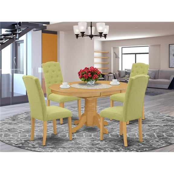 5 Piece Avon Dining Set - Oak & Limelight