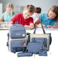 thumbnail image 1 of 5-Piece Backpack Set Cute Backpack,Large Capacity Daypack Schoolbag,Messenger Bag Shoulder Bag,Closure Bag,Pencil Case,Handbag,Laptop Bag, 1 of 9