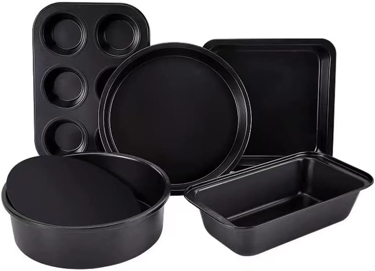 5Piece Baking Pans Set for Toaster Oven Nonstick Bakeware Cooking