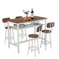 thumbnail image 1 of 5-Piece Bar Table Set, Modern Metal Counter Height Table with 4 Stools, for Dining Room, 1 of 4