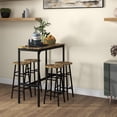 thumbnail image 1 of 5-Piece Bar Table and Chairs Set with Metal Frame for Dining Room, Rustic Brown, 1 of 11