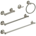 thumbnail image 1 of 5-Piece Bath Hardware with Towel Bar Towel Hook Toilet Paper Holder and Towel Ring Set in Brushed Nickel, 1 of 15