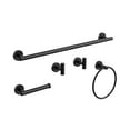 thumbnail image 1 of BWE 5-Piece Matte Black Wall-Mounted Bathroom Hardware Set with Towel Bar Hook Toilet Paper Holder and Ring, 1 of 7