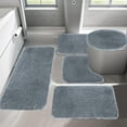 thumbnail image 1 of 5 Piece Bath Mat Set, Non Slip Bathroom Rugs, Soft Absorbent Bath Mat with Long Hair Plush Velvet, Machine Washable for Home Bath and Shower, 1 of 7