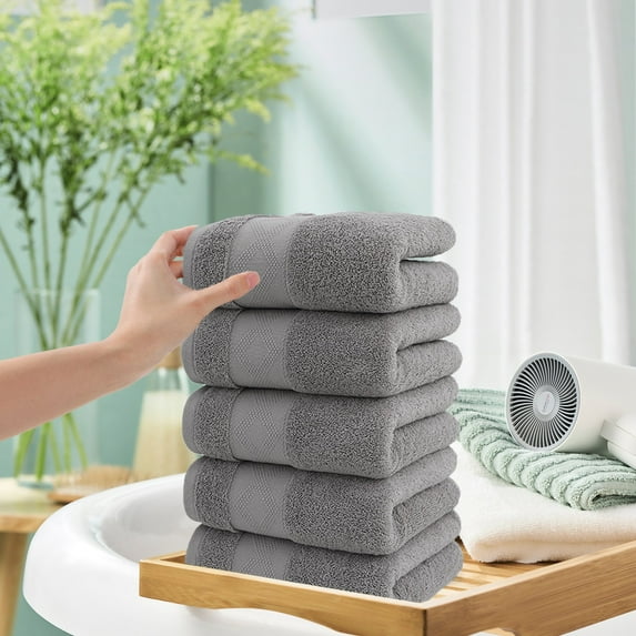 5-Piece Bath Towel Set, Thick Soft Absorbent Towels for Bathroom, Face, and Body, Quick-Drying and Durable, Includes 5 Towels for Home and Spa Use