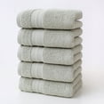 thumbnail image 1 of 5-Piece Bath Towel Set - Thick, Soft, and Absorbent Cotton Towels for Bathroom and Face, Blue, Green, Gray, Pink, 1 of 7