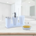 thumbnail image 1 of 5-Piece Bathroom Accessory Set with Soap Dispenser Toothbrush Holder and Tray, Plastic Material, Modern Style for Counter Organization, Includes Soap Dish and Cup, 1 of 7