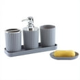thumbnail image 1 of 5 Piece Bathroom Accessory Set With Soap Dispenser Pump, Toothbrush, Tumbler And Soap Dish, 1 of 6