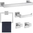 thumbnail image 1 of 5 Piece Bathroom Hardware Accessories - Brushed Nickel, 24Inch Towel Racks, Stainless Steel Square Towel Bar Set, Wall Mounted, 1 of 8