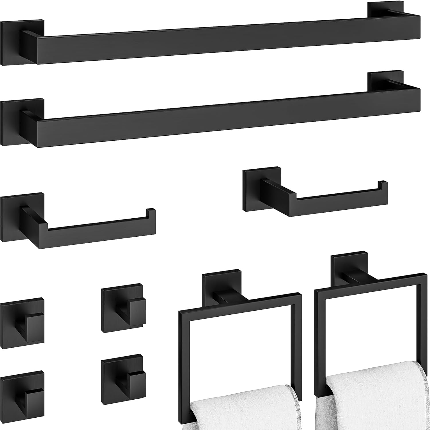 5-Piece Bathroom Hardware Accessories Set, 23.6 Inch SUS304 Stainless Steel Towel Bar Set, Wall ...