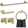 thumbnail image 1 of 5-Piece Bathroom Hardware Set Black and Gold, Lava Odoro Towel Rack Set Stainless Steel Wall Mounted - Include 23.6 in Bath Towel Bar, 2 Robe Towel Hooks, Toilet Paper Holder and Towel Ring, 1 of 18