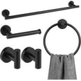 thumbnail image 1 of 5-Piece Bathroom Hardware Set Brushed Gold, Lava Odoro Towel Rack Set Stainless Steel Wall Mounted - Include 23.6 in Bath Towel Bar, 2 Robe Towel Hooks, Toilet Paper Holder and Towel Ring, 1 of 18