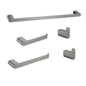5- Piece Bathroom Hardware Set,Gunmetal Stainless Steel Bath Faucets Bathroom Accessories