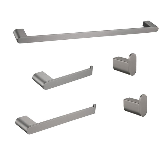 5- Piece Bathroom Hardware Set,Gunmetal Stainless Steel Bath Faucets Bathroom Accessories