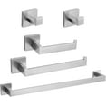 thumbnail image 1 of stusgo 5-Piece Silver Bathroom Hardware Set in SUS 304 Stainless Steel. The Set Includes a 40cm Towel Bar, Toilet Paper Holder, Hand Towel Holder, and 2 Towel Hooks，Wall Mounted, 1 of 5