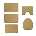 thumbnail image 1 of 5-Piece Bathroom Rug Set | Soft Velvet Fleece & Foam Bath Mats | Non-Slip Backing | Machine Washable | 16x24in, 16x20in, 15x17in | Dark Colors for Kids & Adults, 1 of 7