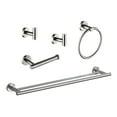 thumbnail image 1 of 5 Piece Bathroom Towel Rack - Wall Mount, Brushed Nickel Design, Aluminium, Modern Look, Rust, Multifunctional, Easy Installation Process 5 For Mount Aluminium Material, Multipurpose Bath, Bedroom,, 1 of 5