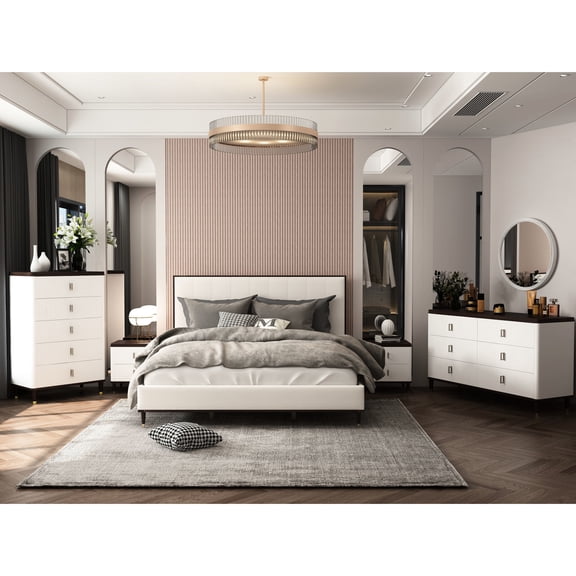 5-Piece Bedroom Suite | Used in Bedroom for Comfort and Organization | Constructed with Pine and Particleboard | Alleviates Bedroom Messy Situation