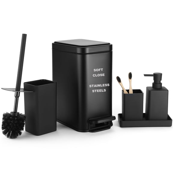 5-Piece Black Bathroom Accessories Set