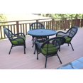 thumbnail image 1 of 5-Piece Black Outdoor Furniture Patio Dining Set - Hunter Green Cushions, 1 of 1