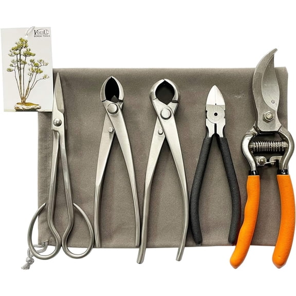 5-Piece Bonsai Tool Set,Bonsai Scissors,Concave Cutter,Knob Cutter,Wire Cutter