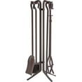 thumbnail image 1 of 5-Piece Bronze Fireplace Tools Set with Crook Handles (F-1614), 1 of 9
