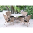 thumbnail image 1 of 5-Piece Brown Outdoor Furniture Patio Dining Set - Black Cushions, 1 of 2