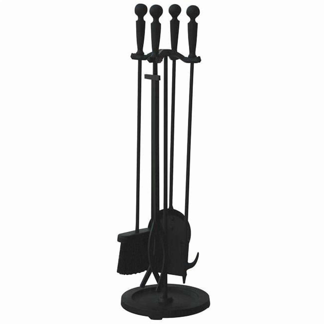 Ruby Fire Set 5 Piece Brushed Black Finish Fire Set with Double Rods - Walmart.com