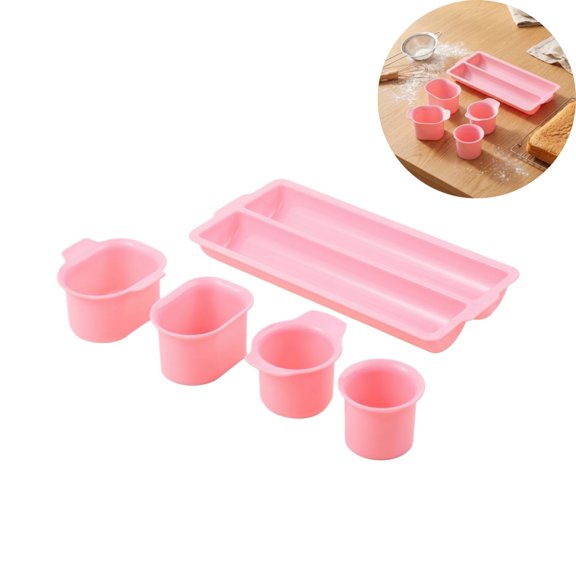 5-Piece Cake Pop Mold & Cakesicle Cutter Set, 2 Oval & 2 Round Cake Pops Molds with Double Tray, Complete Baking Kit for Home Party Wedding Desserts