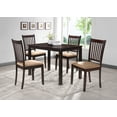 thumbnail image 1 of 5 Piece Cappuccino Wood Rectangle Kitchen Dinette Dining Table & 4 Side Chairs Set, 1 of 5