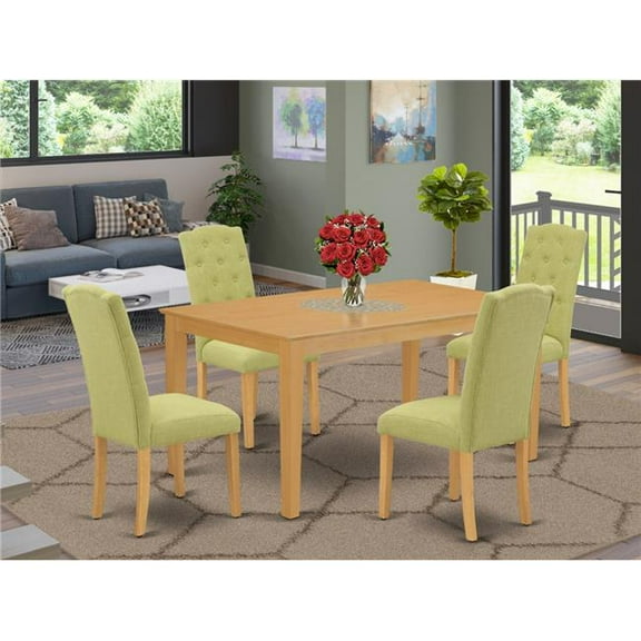 5 Piece Capri Dining Set - Oak & Limelight